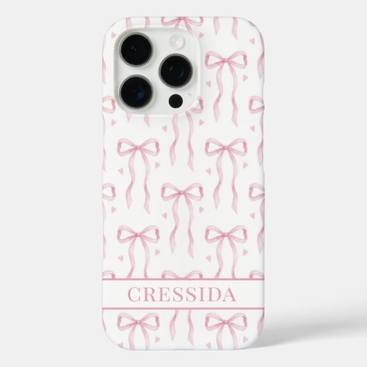Roze Coquette Strikken met Monogram Case-Mate iPhone Case (Achterkant)