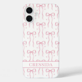 Roze Coquette Strikken met Monogram iPhone 16 Plus Hoesje