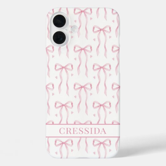 Roze Coquette Strikken met Monogram Case-Mate iPhone Case (Achterkant)