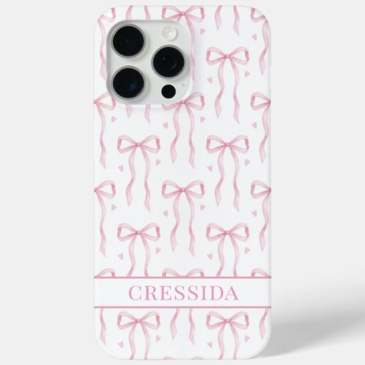 Roze Coquette Strikken met Monogram Case-Mate iPhone Case (Achterkant)