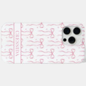 Roze Coquette Strikken met Monogram Case-Mate iPhone Case (Achterkant (horizontaal))