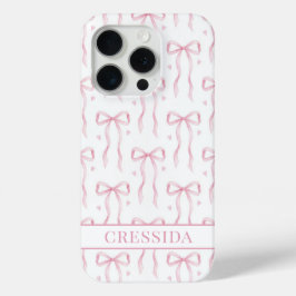 Roze Coquette Strikken met Monogram iPhone 15 Pro Case