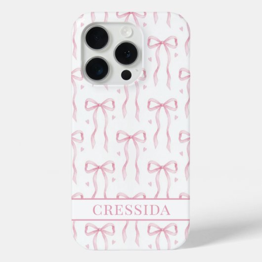 Roze Coquette Strikken met Monogram Case-Mate iPhone Case (Achterkant)
