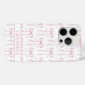 Roze Coquette Strikken met Monogram Case-Mate iPhone Case (Achterkant (horizontaal))