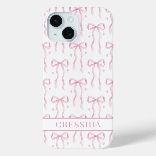Roze Coquette Strikken Monogram Case-Mate iPhone Case (Achterkant)