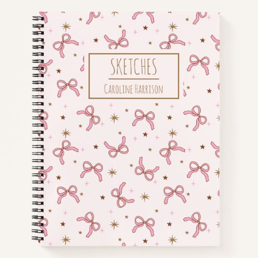 Roze Coquette Strikken Persoonlijke Naam Schetsboe Notitieboek (Voorkant)