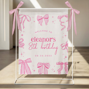 Roze Coquette Strikken Verjaardag Welkom Bord Poster