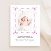 Roze Coquette Strikken Waterverf Foto Meisje Geboo Aankondiging