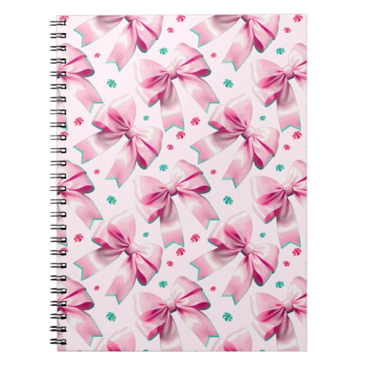 Roze Coquette Strikpatroon Notitieboek (Voorkant)