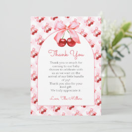 Roze Coquette Strikte Baby Shower Bedankkaart