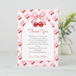 Roze Coquette Strikte Baby Shower Bedankkaart
