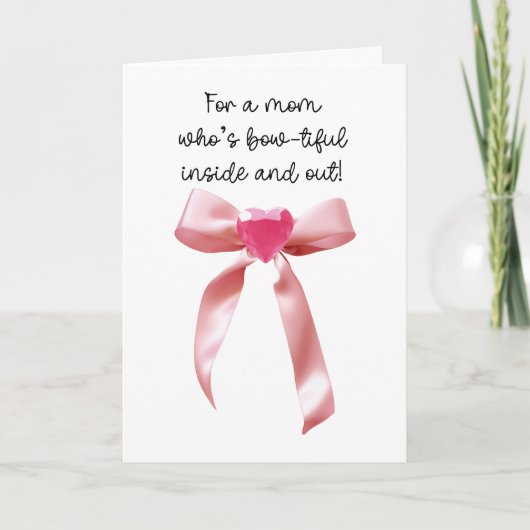 Roze Coquette Strikte Hartedelier Moeder Kaart (Voorkant)
