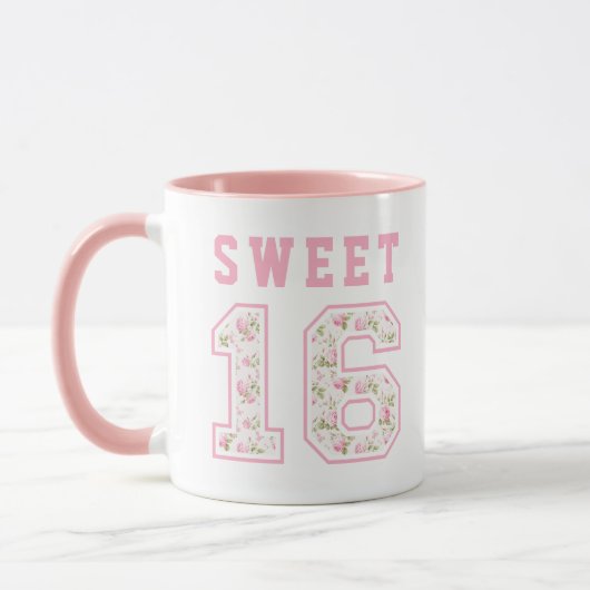 Roze Coquette Sweet 16 Universiteit Mok (Links)