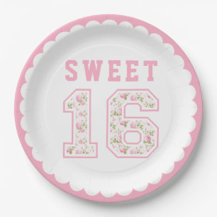 Roze Coquette Sweet 16 Universiteit Papieren Bordje