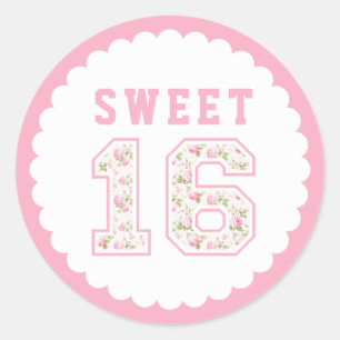 Roze Coquette Sweet 16 Universiteit Ronde Sticker