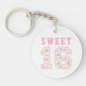 Roze Coquette Sweet 16 Universiteit Sleutelhanger (Voorkant)