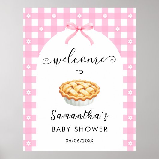 Roze Coquette Taart Baby Shower Welkom Poster (Voorkant)