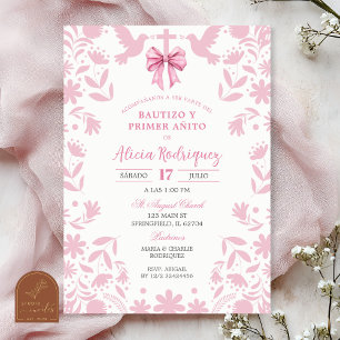Roze Coquette Talavera Cielito Lindo Doopfeest Kaart