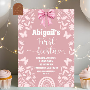 Roze Coquette Talavera Cielito Lindo Eerste Feestj Kaart