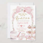 Roze Coquette Tijd Voor Tea Bride Te Zijn Kaart (Voorkant)