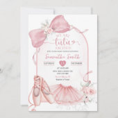 Roze Coquette Tutu Opgewonden Ballerina Baby showe Kaart (Voorkant)