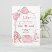 Roze Coquette Tutu Opgewonden Ballerina Baby showe Kaart (Staand voorkant)