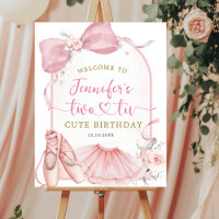 Roze Coquette Tweeling Cute Ballerina Verjaardag