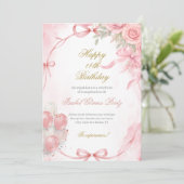 Roze coquette verjaardag Spaans Kaart (Staand voorkant)
