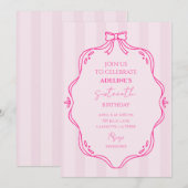 Roze Coquette verjaardagsfeest uitnodiging (Voorkant / Achterkant)