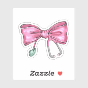 Roze Coquette Verpleegster Stethoscoop Bow Sticker