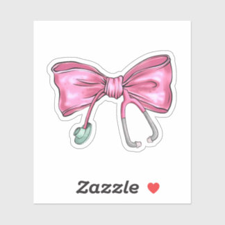 Roze Coquette Verpleegster Stethoscoop Bow Sticker