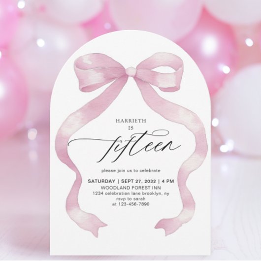 Roze Coquette Vijftien 15e Quinceañera Verjaardag Kaart