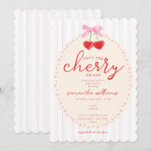 Roze Coquette Waterverf Cherry op Top Baby shower Kaart (Voorkant / Achterkant)