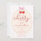 Roze Coquette Waterverf Cherry op Top Baby shower Kaart (Voorkant)