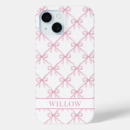 Roze Coquette Waterverf Strikken iPhone 15 Case