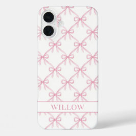 Roze Coquette Waterverf Strikken iPhone 16 Plus Hoesje