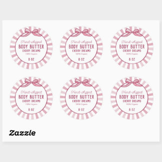Roze Coquette Windmolen Strepen Boog Schoonheidspr Ronde Sticker