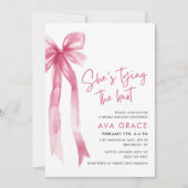 Roze Coquette Ze bindt het knoop Vrijgezellenfeest Kaart (Voorkant)