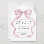 Roze Coquette Ze bindt het knoop Vrijgezellenfeest Kaart (Voorkant)