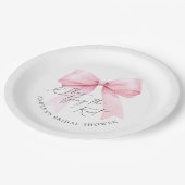 Roze Coquette Ze bindt het knoop Vrijgezellenfeest Papieren Bordje (Gekanteld)