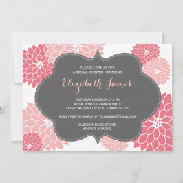 Roze Coral Dahlia Bridal Shower Kaart