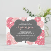 Roze Coral Dahlia Bridal Shower Kaart (Staand voorkant)
