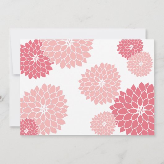 Roze Coral Dahlia Bridal Shower Kaart (Achterkant)