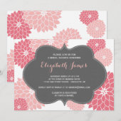 Roze Coral Dahlia Bridal Shower Kaart (Voorkant / Achterkant)