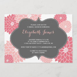 Roze Coral Dahlia Bridal Shower Kaart