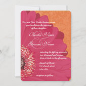 Roze Coral Gerber Daisy Wedding Uitnodiging (Voorkant)