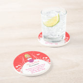 Roze & Coral Side Part Bloemenmeisje Gown Onderzet Zandsteen Onderzetter (Zijkant)