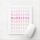 Roze Coral Typografie Aangepaste naam Muismat (Met muis)