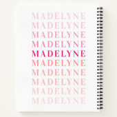 Roze Coral Typografie Aangepaste naam Notitieboek (Achterkant)