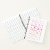Roze Coral Typografie Aangepaste naam Notitieboek (Binnen)